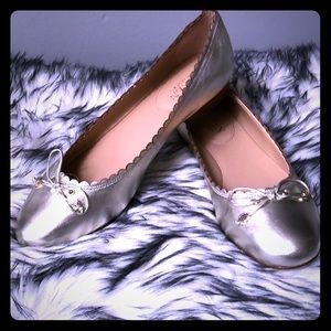 Ralph Lauren Gold Glennie Bow Flats. New